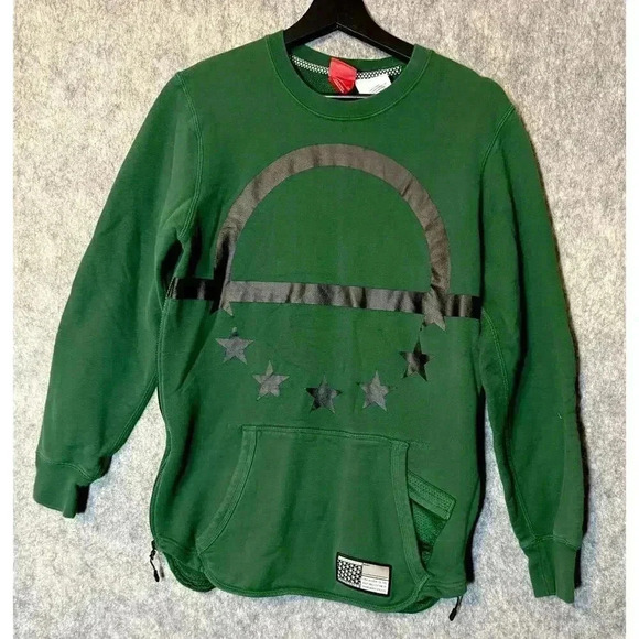 Nike Air Pivot V3 Green Side Zip Basketball Crewneck Sweatshirt Small - Picture 1 of 7